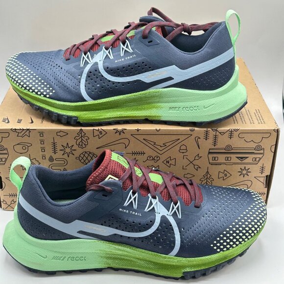 Women's Nike React Pegasus Trail 4 Trail Running Shoes Blue DJ6159-403 NEW Sz 10 - Picture 1 of 12